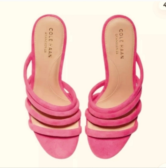 COLE HAAN ADELLE  PInk Suede Strappy Heels Size 9.5 - Picture 15 of 16